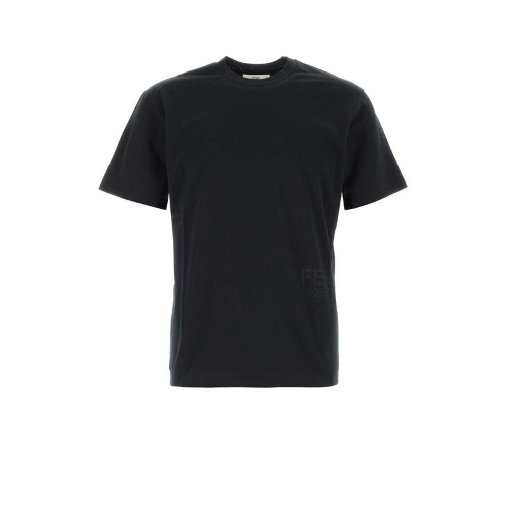 Fendi Men Black Cotton T-Shirt